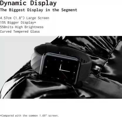 DIZO Watch D 1.8 inch Dynamic display with 550nits brightness (by realme techLife) (Classic Black Strap, Free Size) DIZO Watch D 1.8 inch Dynamic display with 550nits brightness (by realme techLife) (Classic Black Strap, Free Size)